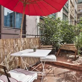 Terrace tables at The Conica Deluxe B&B